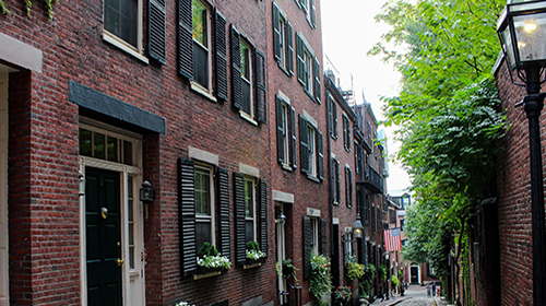 A view of Acorn Street